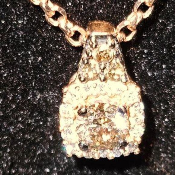 NIB 14k Le Vian rose gold chocolate diamond necklace and earring set - Picture 3 of 16
